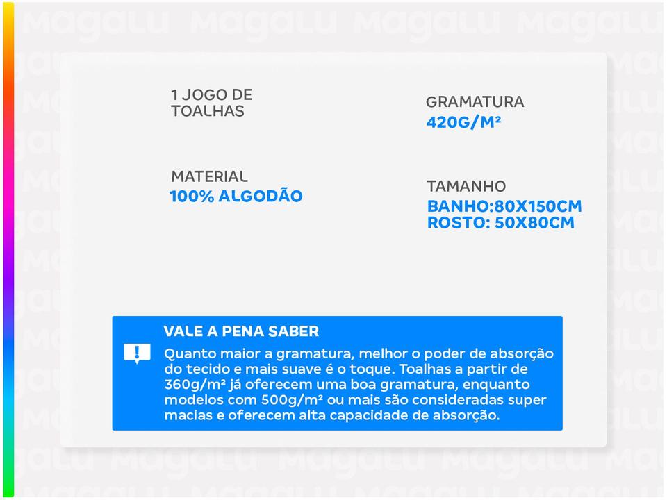 Jogo de Toalhas de Banho Atlântica 100% Algodão Lagos nos Filmes Off White 2 Peças - 1