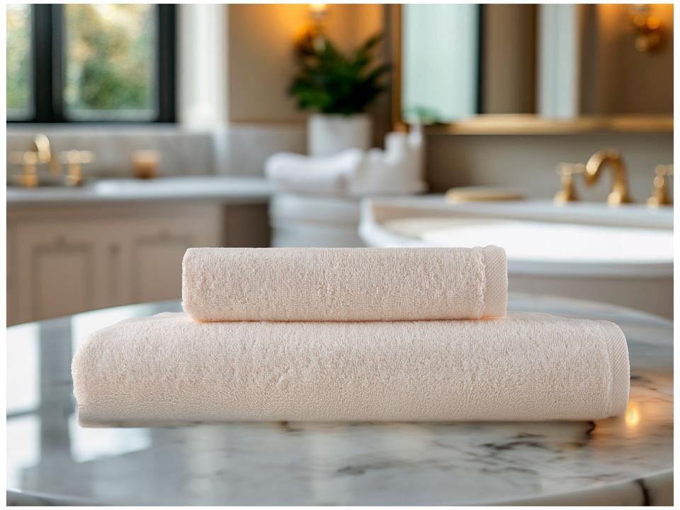 Jogo de Toalhas de Banho Dohler 100% Algodão Florença Creme 2 Peças - 1