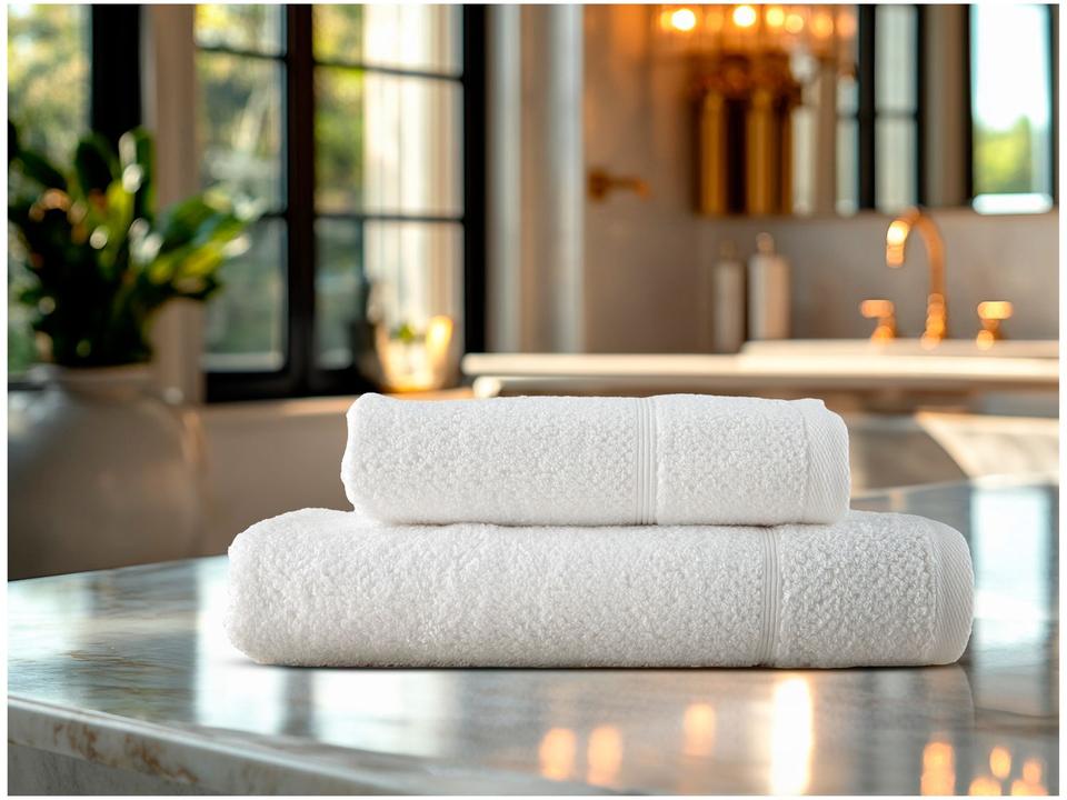 Jogo de Toalhas de Banho Dohler 100% Algodão Kairo Branco 2 Peças - 1