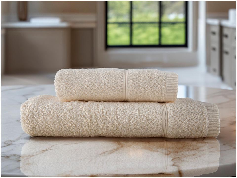 Jogo de Toalhas de Banho Dohler 100% Algodão Kairo Creme 2 Peças - 1