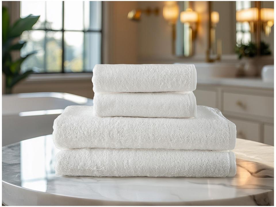 Jogo de Toalhas de Banho e Rosto Dohler 100% Algodão Florença Branco 4 Peças - 3