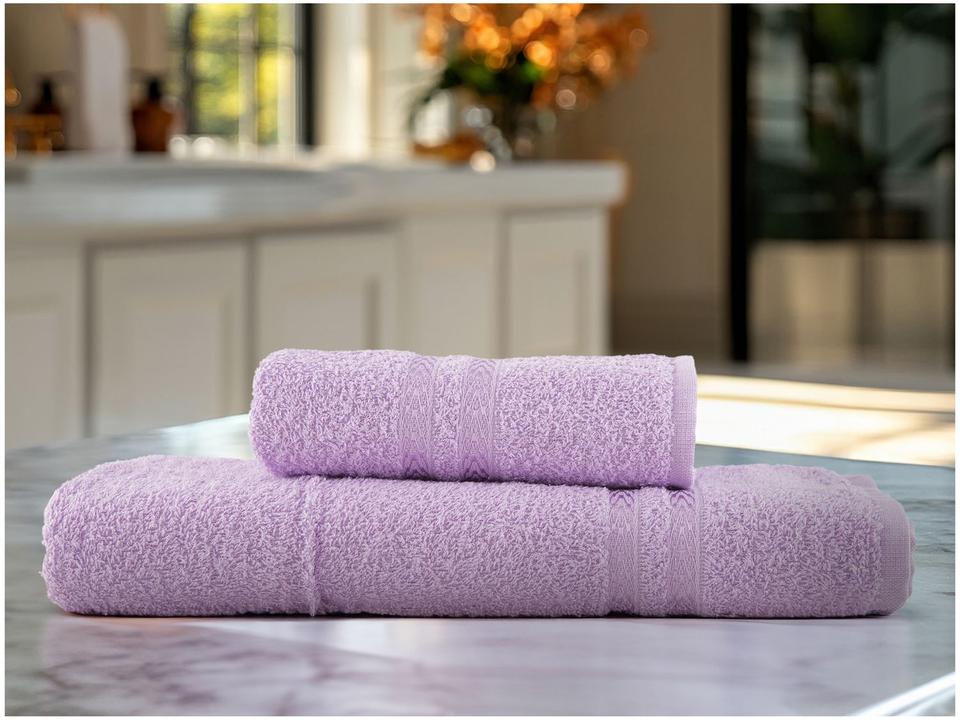 Jogo de Toalhas de Banho e Rosto Dohler 100% Algodão Paris Lilás 2 Peças - 3