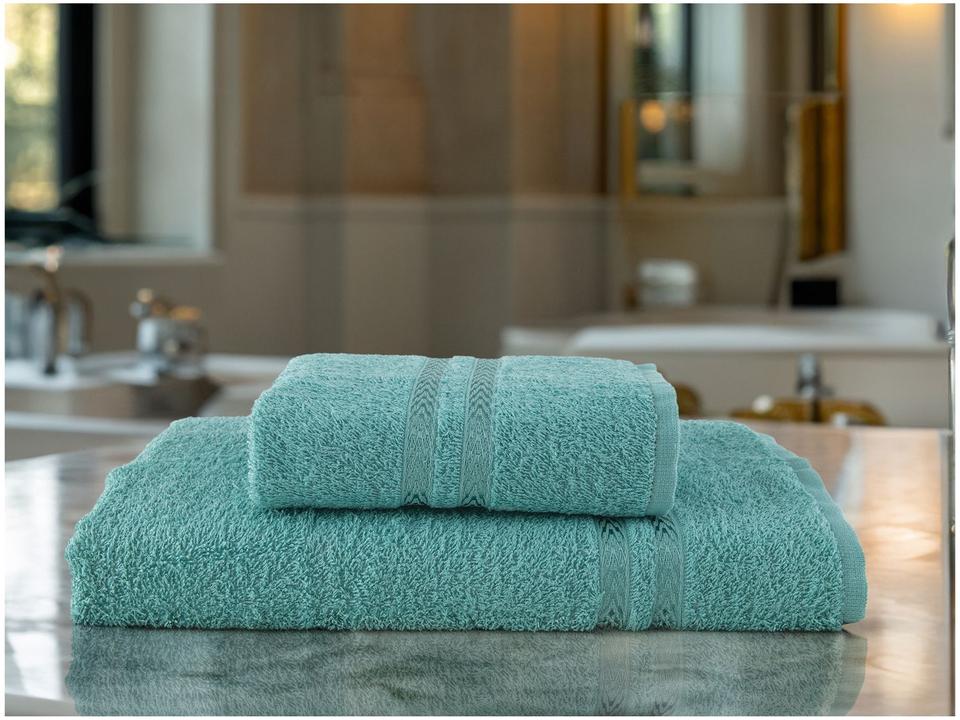 Jogo de Toalhas de Banho e Rosto Dohler 100% Algodão Paris Verde 2 Peças - 3