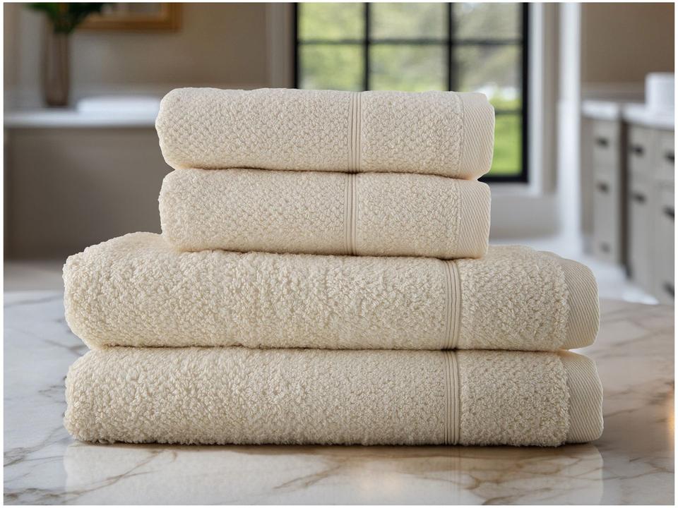 Jogo de Toalhas de Banho e Rosto Dohler de Algodão Egípcio Kairo Creme 4 Peças - 3