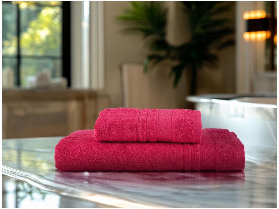 Jogo de Toalhas de Banho e Rosto Dohler de Algodão Premium Vermelho 2 Peças - 3