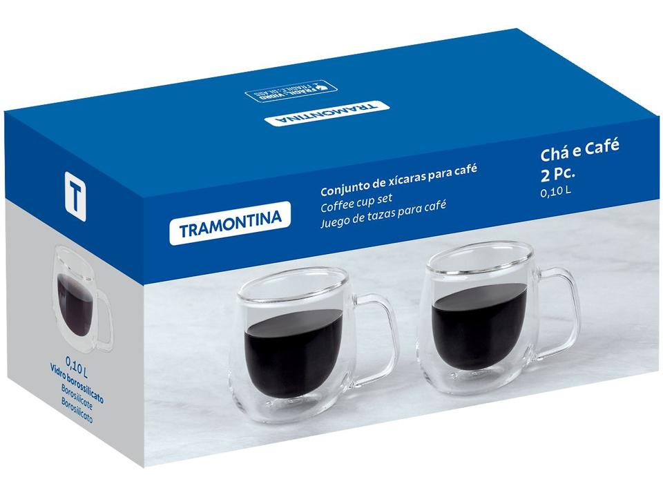 Jogo de Xícaras de Café 100ml Tramontina Vidro Duplo 64760440 2 Peças - 3