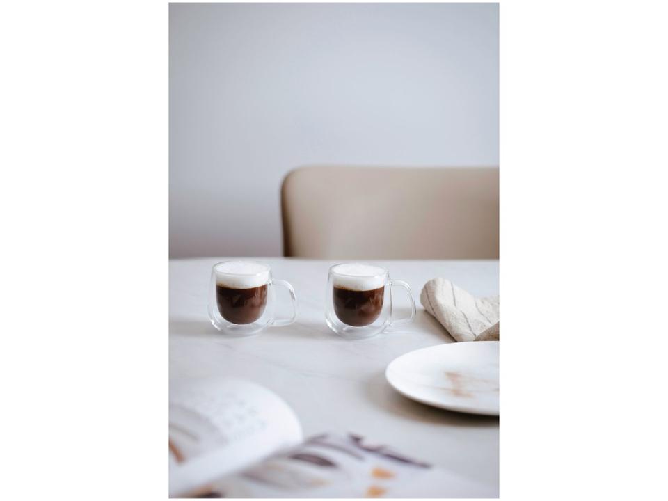 Jogo de Xícaras de Café 100ml Tramontina Vidro Duplo 64760440 2 Peças - 1
