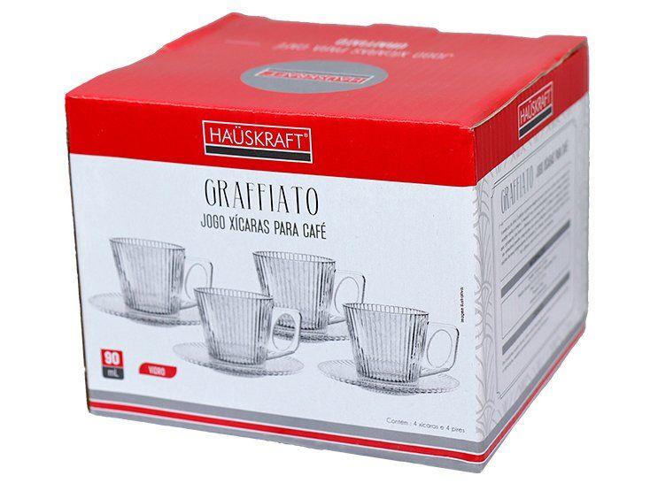 Jogo de Xícaras de Café 90ml Hauskraft Graffiato 4 Peças - 4