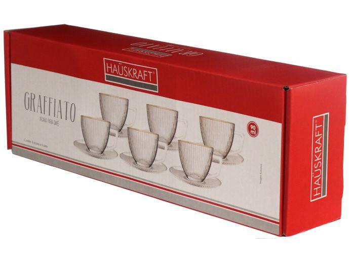 Jogo de Xícaras de Café 90ml Hauskraft Graffiato 6 Peças - 4