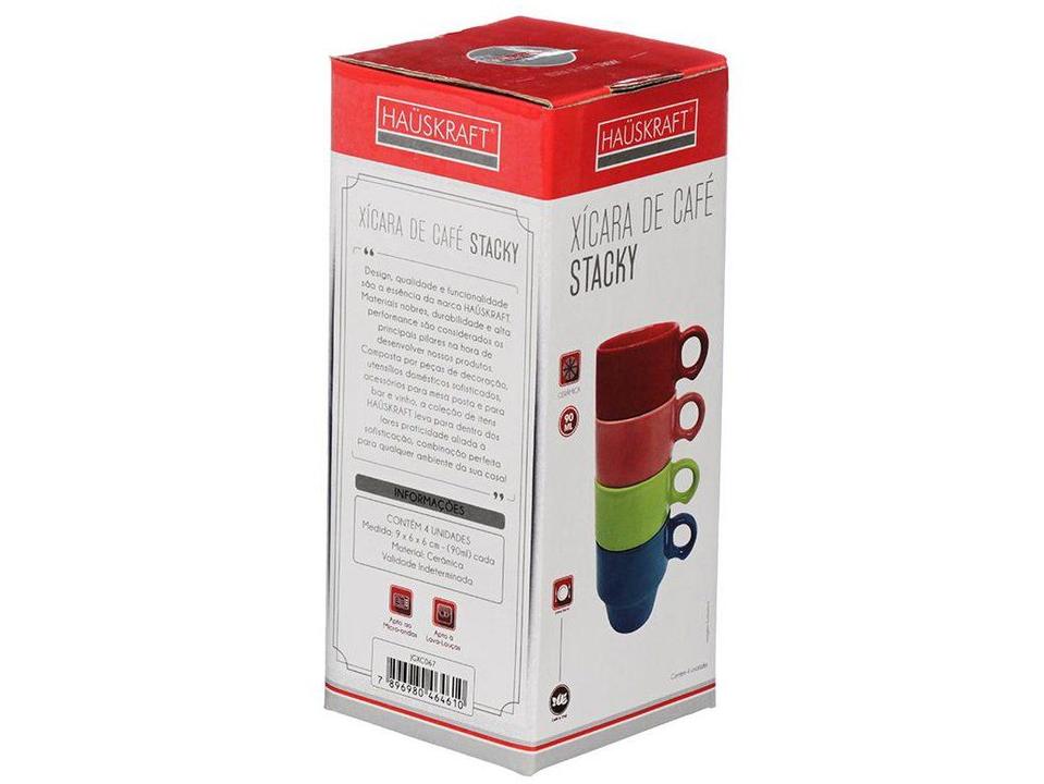 Jogo de Xícaras de Café 90ml Hauskraft Stacky 4 Peças - 3