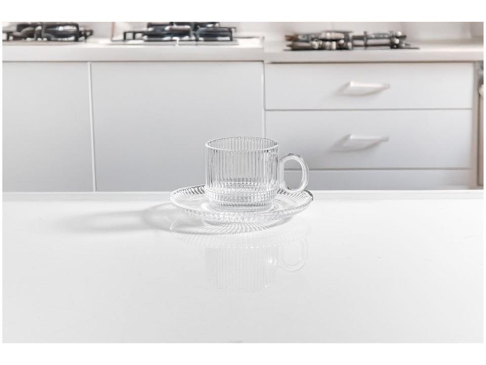 Jogo de Xícaras de Café 95ml Haus Concept Canelado 6 Peças - 1