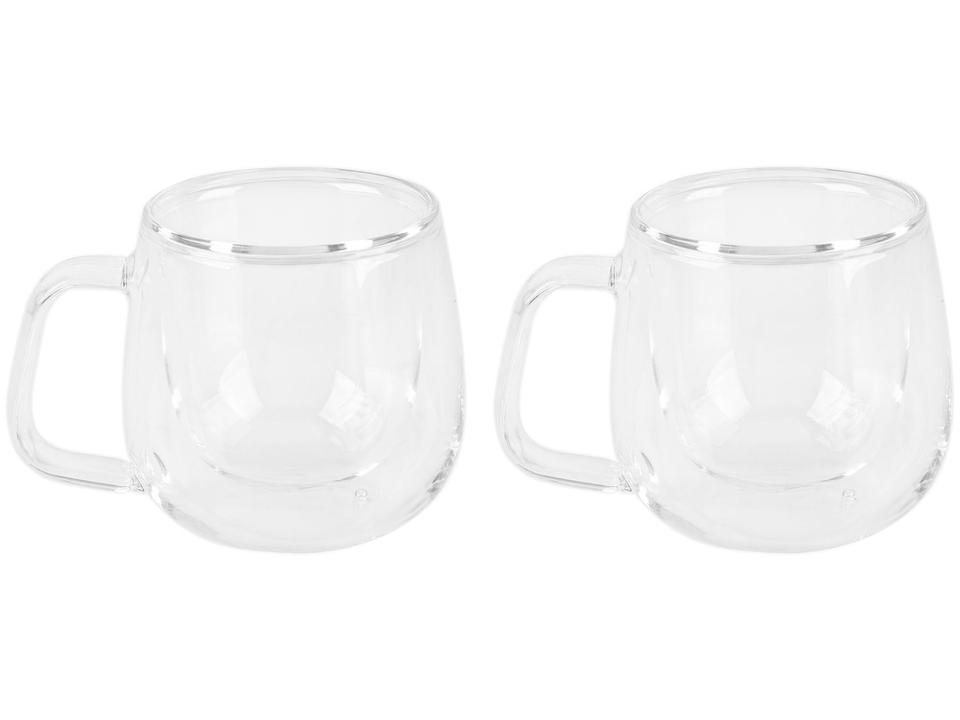 Jogo de Xícaras de Chá e Capuccino 200ml Tramontina Vidro Duplo 64760450 2 Peças - 2