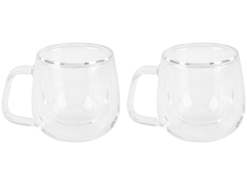 Jogo de Xícaras de Chá e Capuccino 300ml Tramontina Vidro Duplo 64760450 2 Peças - 2
