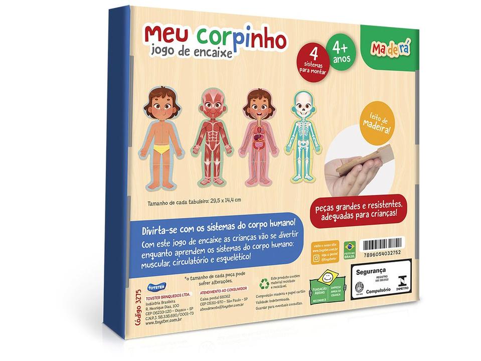 Jogo Encaixe Madera Meu Corpinho Toyster - 3