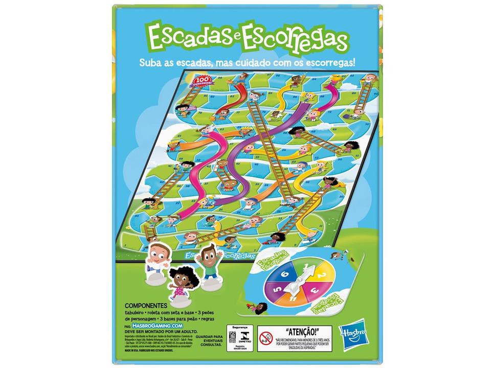 Jogo Escadas & Escorregas Tabuleiro Hasbro - 6