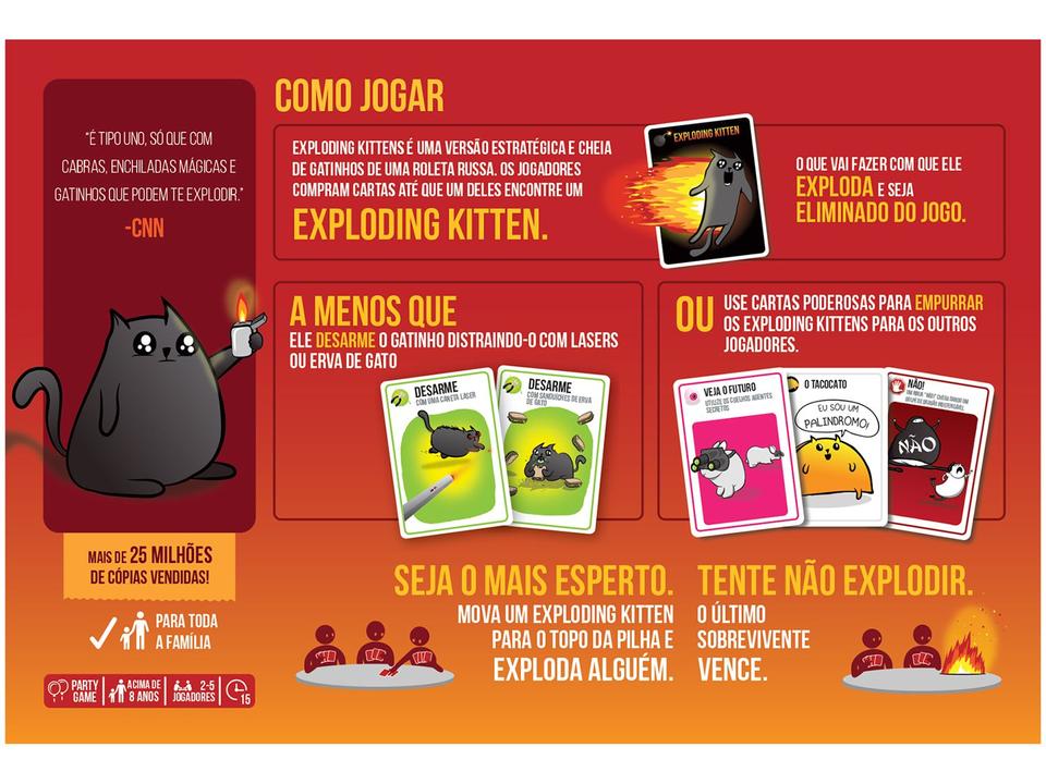 Jogo Exploding Kittens: Edição Original Galápagos - 2