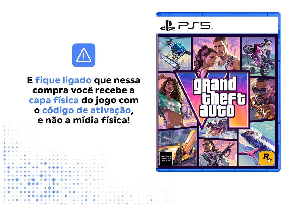 Jogo Grand Theft Auto VI (GTA 6) PS5 - Code in Box Pré-venda - Lançamento 19/11 - 2
