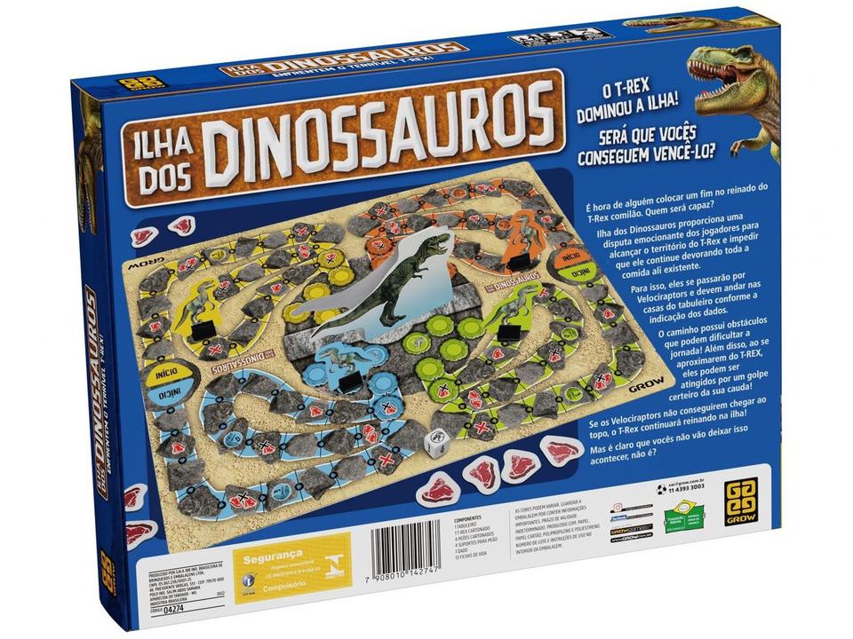 Jogo Ilha dos Dinossauros de Tabuleiro Grow - 6
