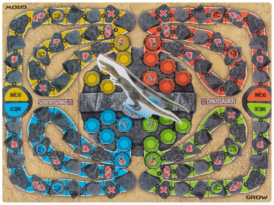 Jogo Ilha dos Dinossauros de Tabuleiro Grow - 3