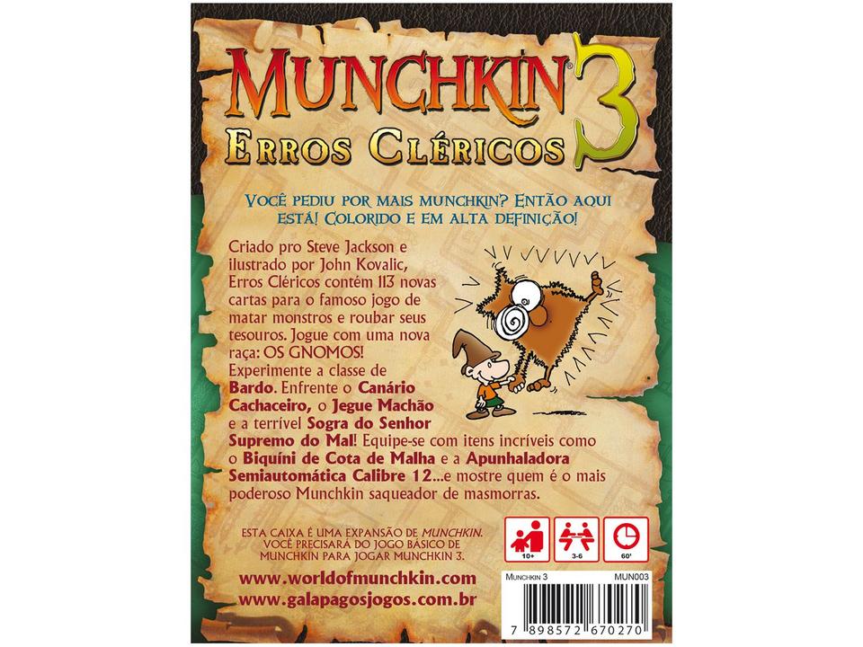 Jogo Munchkin 3: Erros Cléricos Galápagos - 6