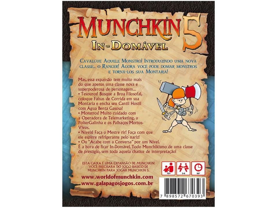 Jogo Munchkin 5 In-Domável Expansão Galapagos 112 cartas - 10