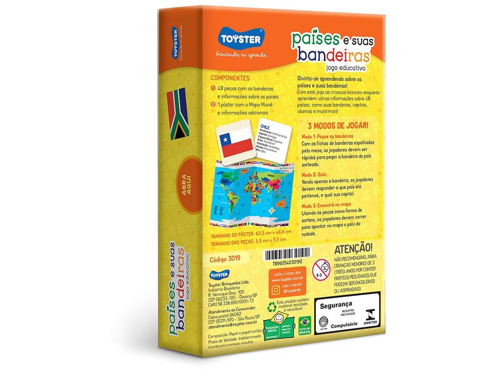 Jogo Países e suas Bandeiras Tabuleiro - 6
