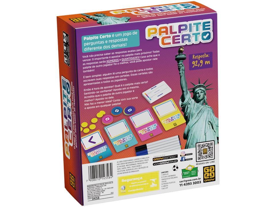 Jogo Palpite Certo Grow - 2