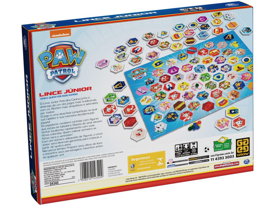 Jogo Patrulha Canina Paw Patrol Lince Júnior Grow - 2