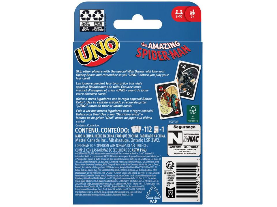 Jogo UNO Marvel Spider-Man Mattel 112 Cartas - 4