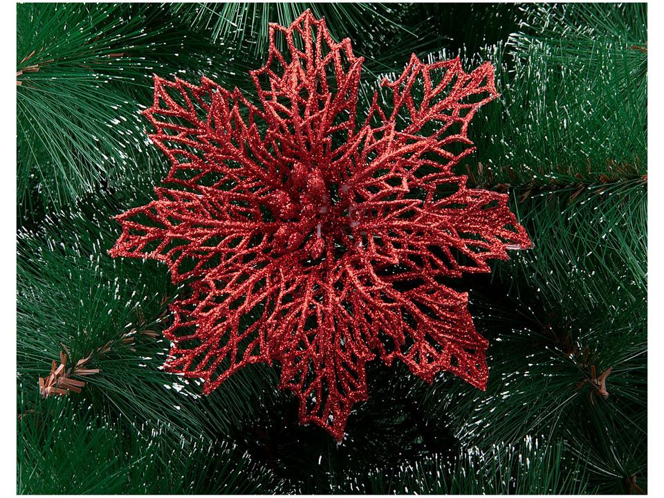 Kit 2 Enfeites para Árvore de Natal Flor - 1