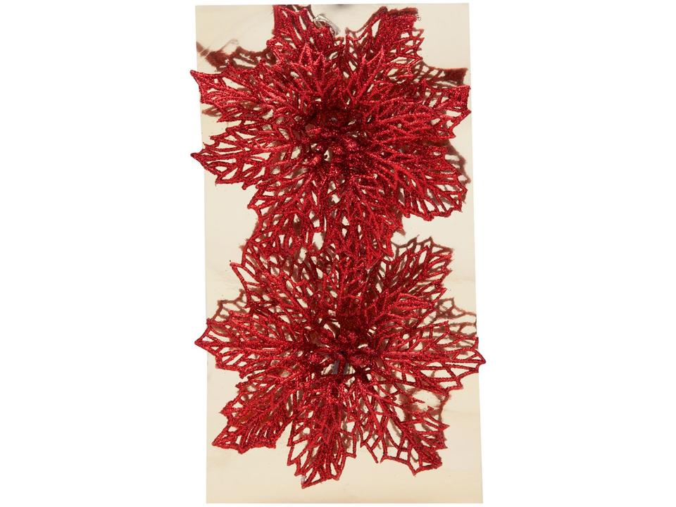 Kit 2 Enfeites para Árvore de Natal Flor - 4