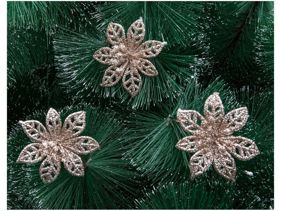 Kit 3 Enfeites para Árvore de Natal Flor - 1