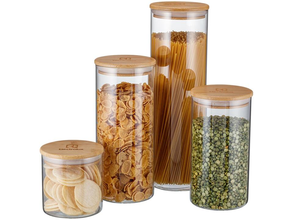 Kit 4 Potes Vidro Porta Mantimentos Herméticos Electrolux - 4