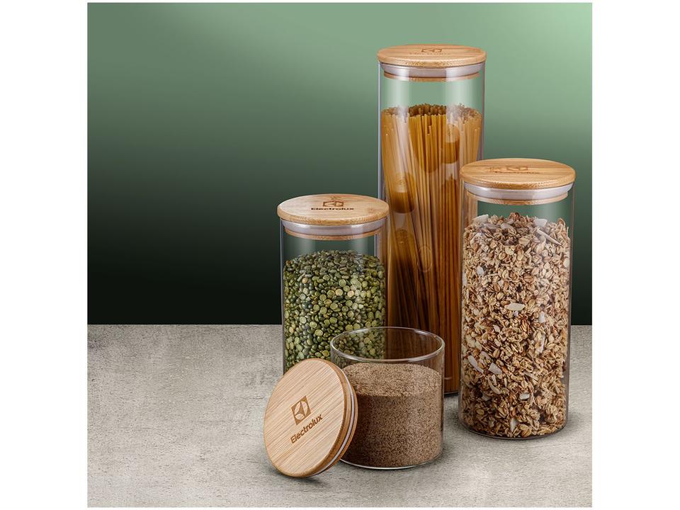 Kit 4 Potes Vidro Porta Mantimentos Herméticos Electrolux - 1