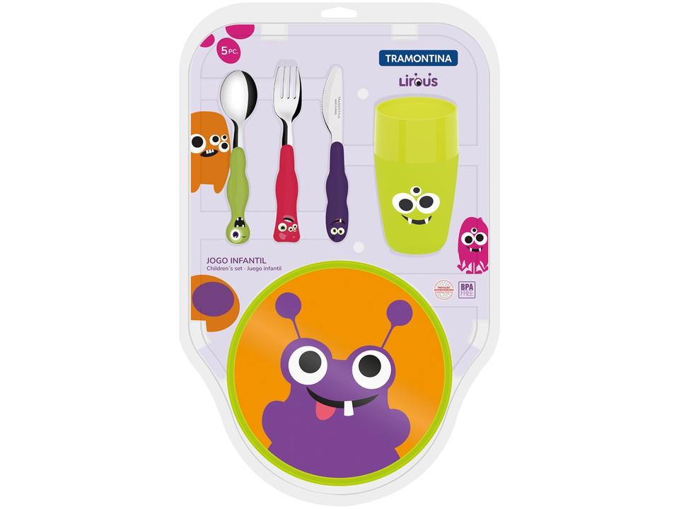 Kit Alimentação Infantil 5 Peças Lirous Tramontina Colorido - 2