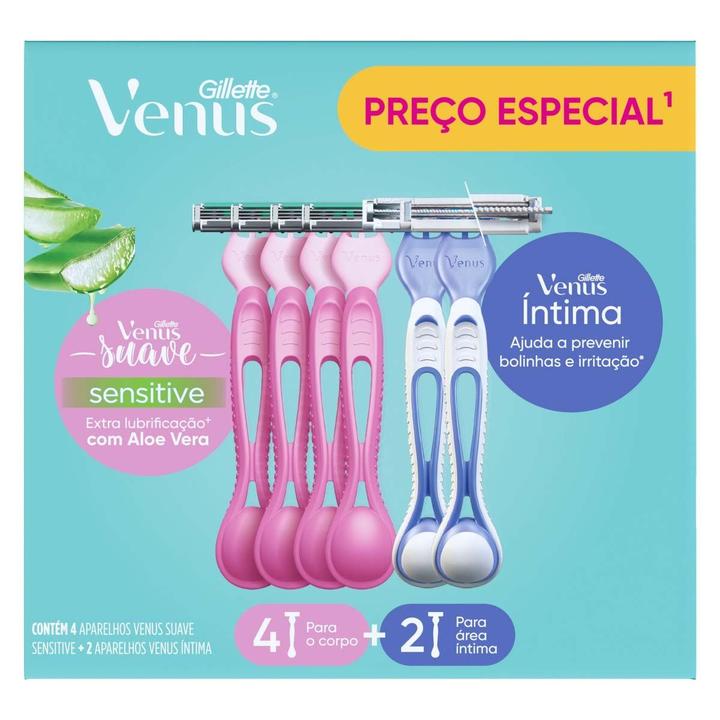 Kit Aparelho de Depilação Venus Suave 4 Unidades + Venus Íntima 2 Unidades - 8