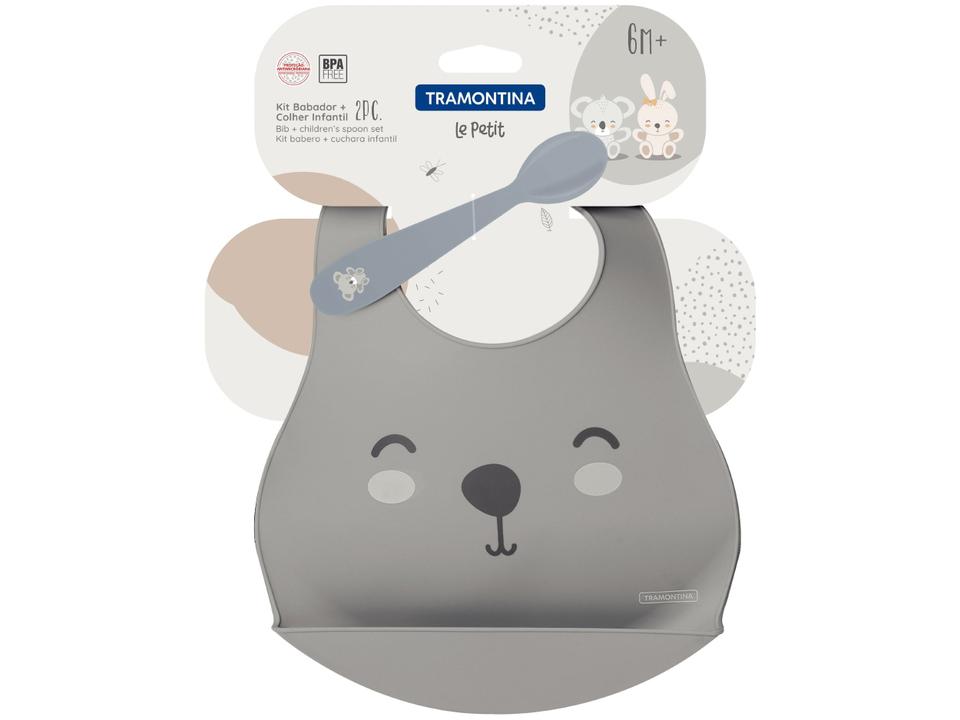 Kit Babador de Silicone Tramontina Urso Le Petit com Colher - 2
