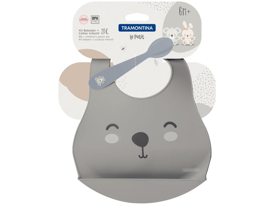 Kit Babador de Silicone Tramontina Urso Le Petit com Colher - 2