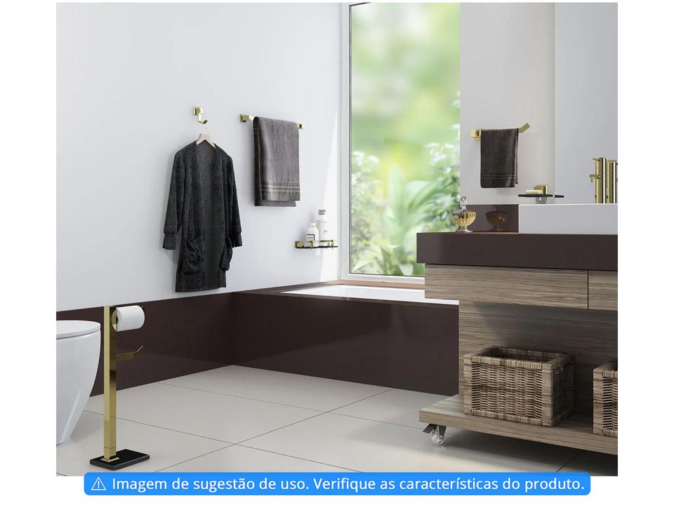 Kit Banheiro Inox Ducon Metais Gold GO5000 - Dourado 6 Peças - 1