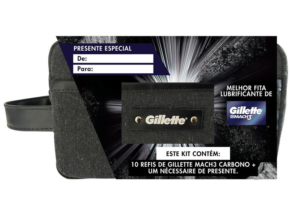 Kit Carga para Aparelho de Barbear Gillette Mach 3 Carbono 10 Unidades  com Necessaire - 8