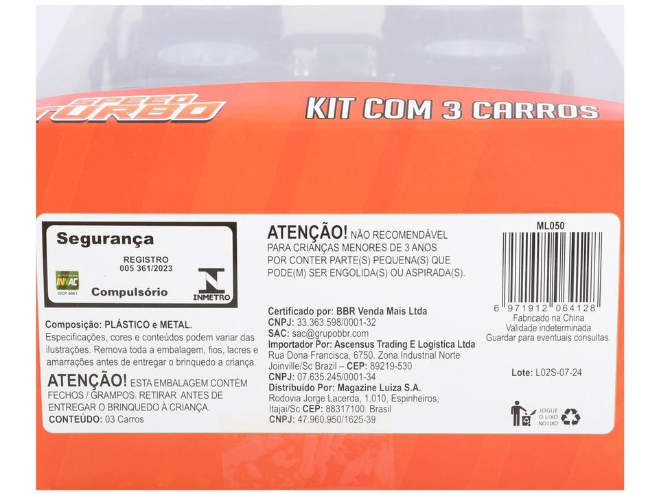 Kit Carrinhos ML050 Speed Turbo 3 Peças - 8