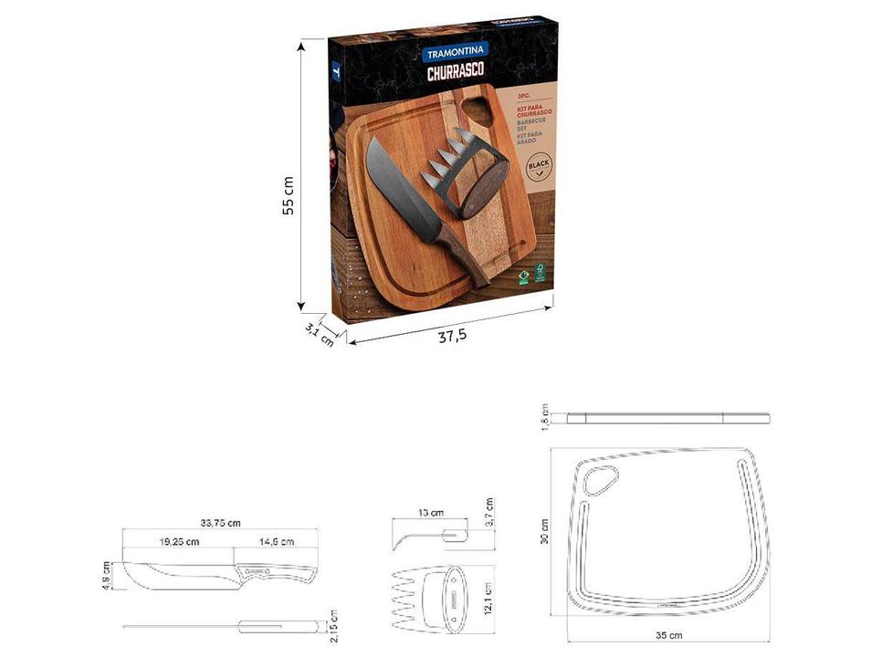 Kit Churrasco Tramontina Black 3 Peças - 7