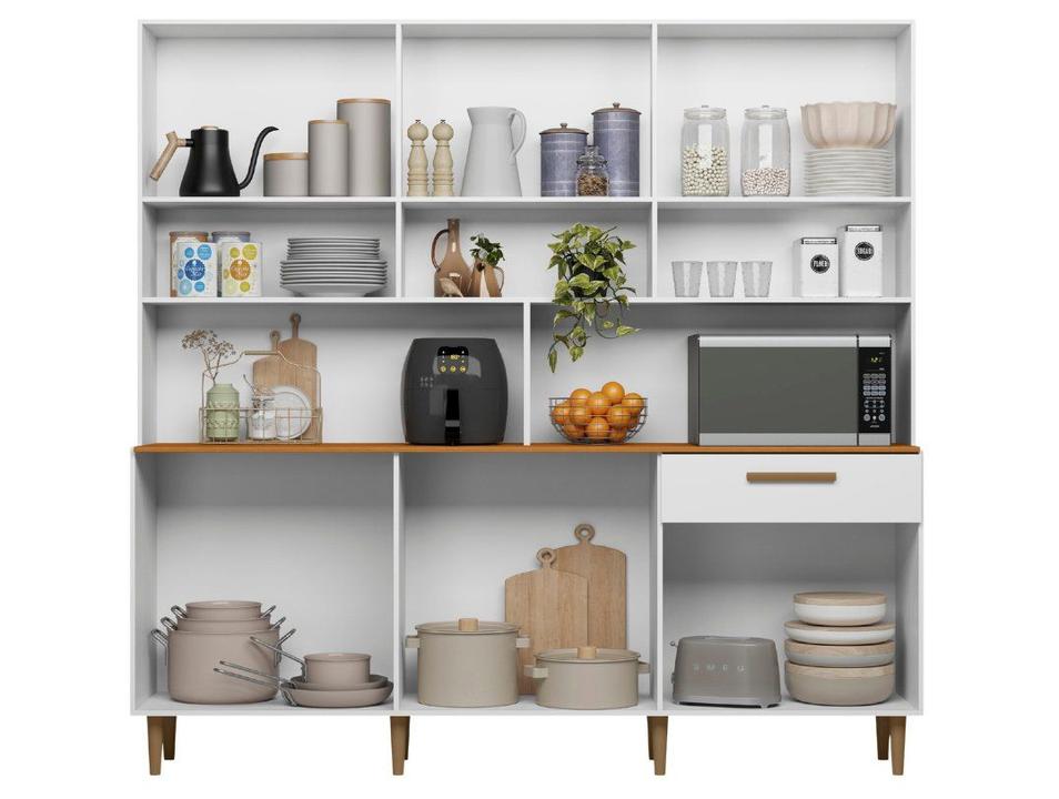 Kit Cozinha Poliman Móveis Helena com Balcão com Tampo 12 Portas 1 Gaveta - 6