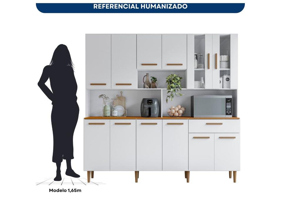 Kit Cozinha Poliman Móveis Helena com Balcão com Tampo 12 Portas 1 Gaveta - 4