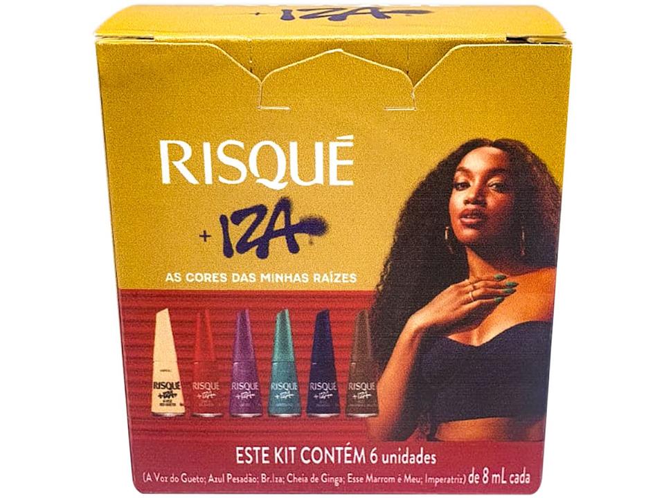 Kit de Esmaltes Risqué As Cores das Minhas Raízes - Iza Hipoalergênico 8ml 6 Unidades - 8