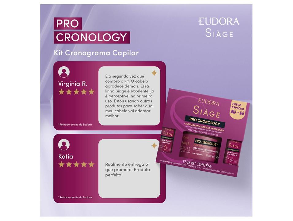 Kit de Tratamento Capilar Eudora Siàge Pro Cronology Máscara Potencializador de Nutrição Potencializador de Reconstrução - 5