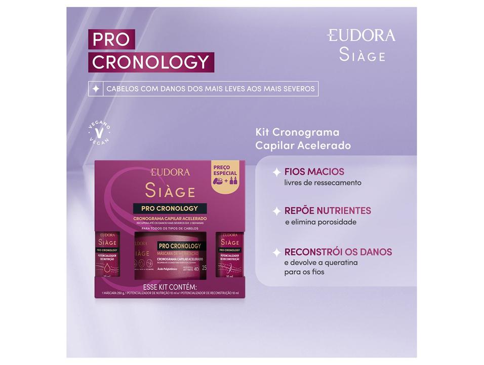Kit de Tratamento Capilar Eudora Siàge Pro Cronology Máscara Potencializador de Nutrição Potencializador de Reconstrução - 1