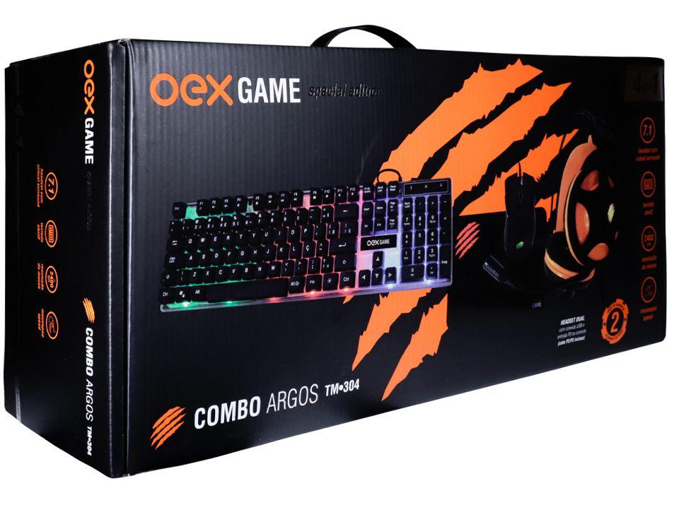 Kit Gamer Teclado Mouse Headset Mouse Pad - OEX Game Combo Argos - 11