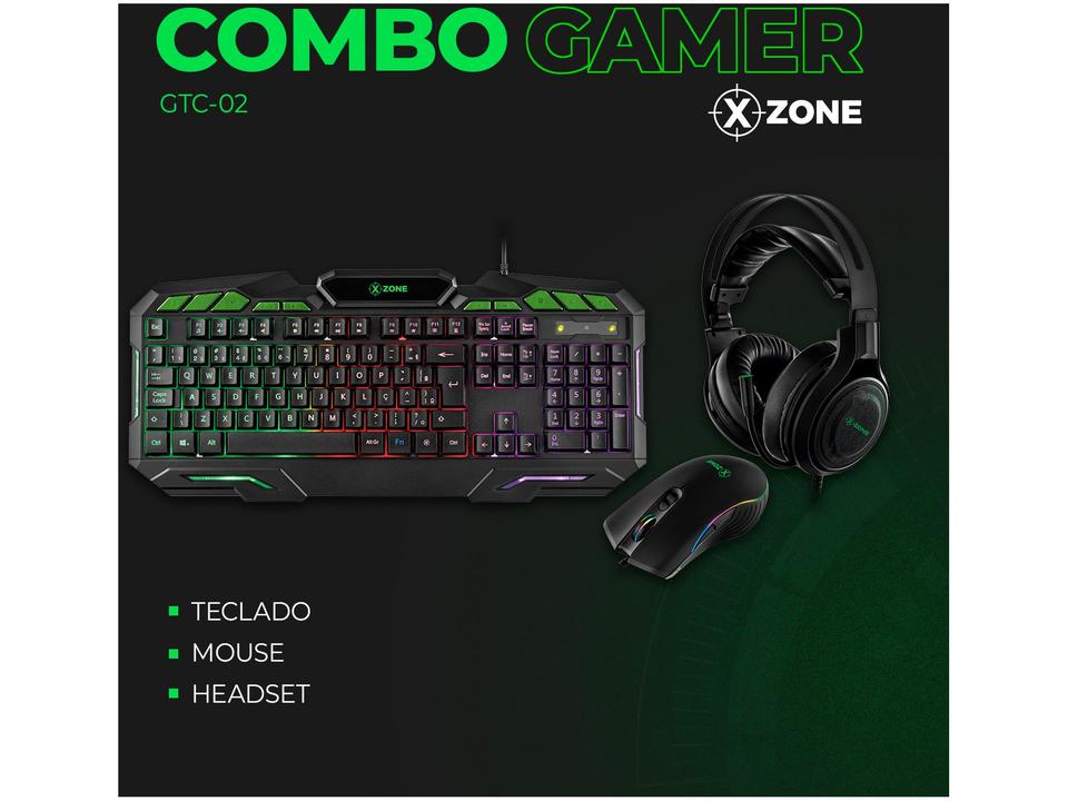 Kit Gamer Teclado Mouse Headset Mouse Pad - XZONE GTC-02 - 1