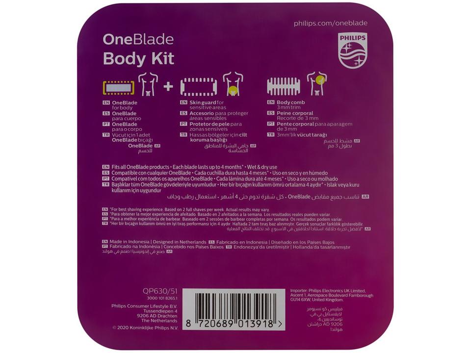 Kit Lâminas Phillips OneBlade Face + Body - 6
